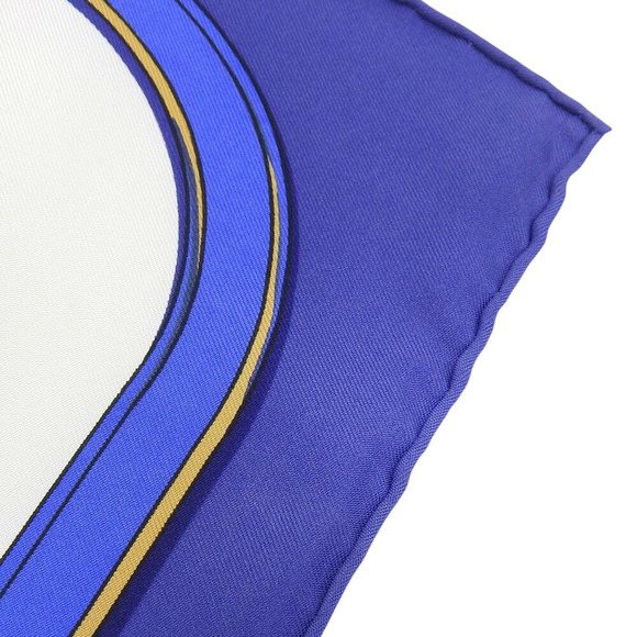 Hermes Like new Hermès Carré 90 Horse in Full Dress, Silk Scarf, Blue and Whi... - Picture 8 of 9